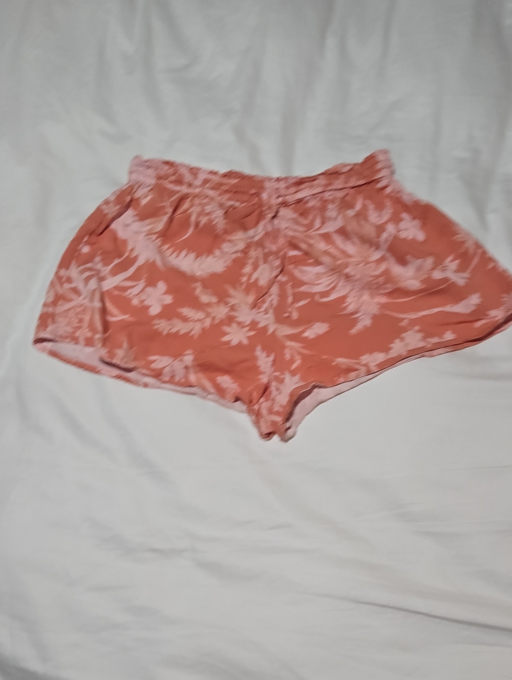 H&M Coral Pink Floral Athletic Shorts